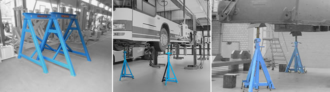 HYWEMA® support trestle und axle stands for Industrie und Werkstatt
