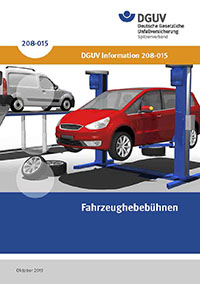 Link zur Broschüre - Fahrzeughebebühnen - der DGUV