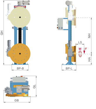 HYWEMA® Hub-Drehvorrichtung RG MONO Stationär Abmessungen