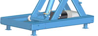 Mobile scissor lift table - supporting feet for stationary use