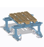 Holder for pallets and pallet cages for heavy duty trestle