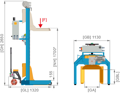 mobile column lift RG 3 C400 dimensions