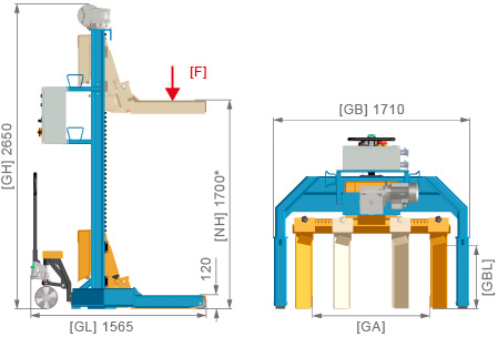 Column Lift RG 6,5 VG AG Dimensions