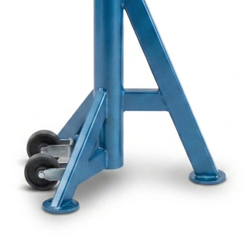 Fixed castor undercarriage for heavy-duty jack stand in workshop and commercial vehicle service