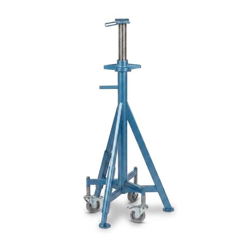 Height-adjustable heavy-duty jack stand AV L for larger working heights on commercial vehicles
