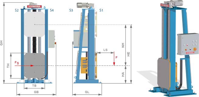 Lifting column with linear guide MONO