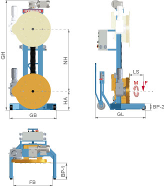 HYWEMA® lifting- rotating device RG MONO dimensions