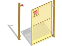 electrically monitored door for vertical conveyor